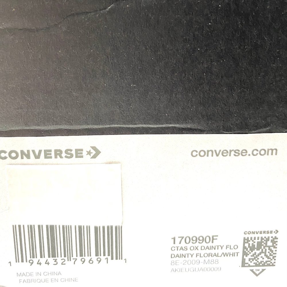 Converse 170990F Women CTAS OX Dainty Floral Black Canvas Low Sneaker AUTHENTIC_11